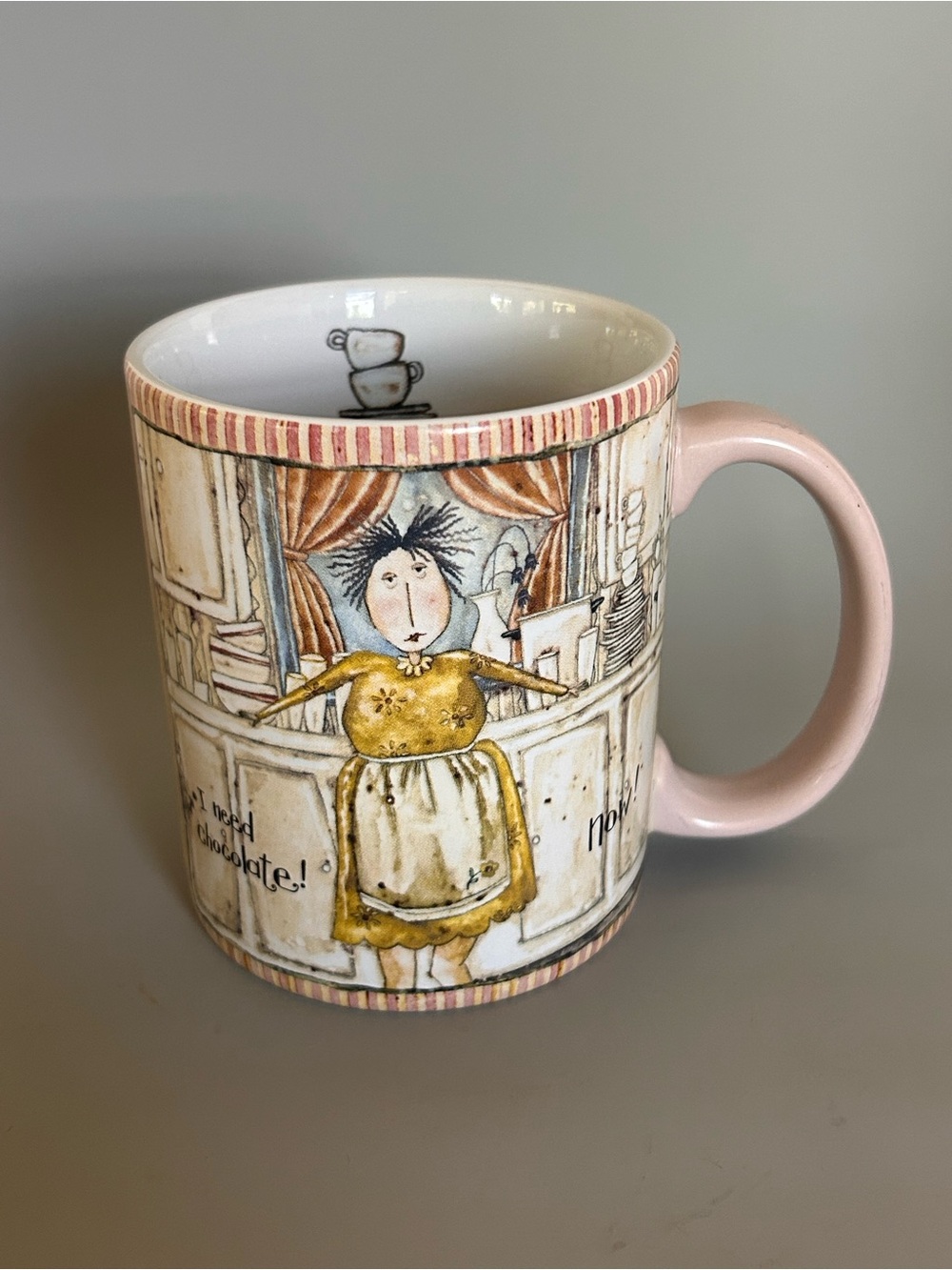 Lang Mugs "I Need Chocolate Now" Ceramic Humor Coffee Tea Mug‎ Vintage Country